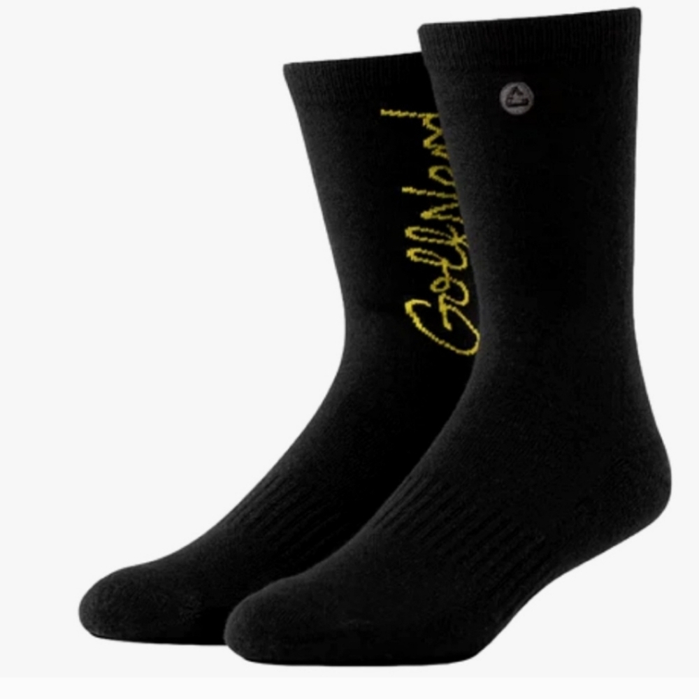 Travis Mathew Black and Gold Casual Socks